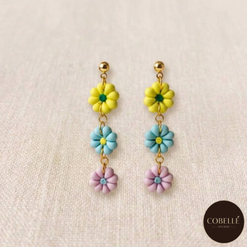 Pastel Daisy Drop Earrings