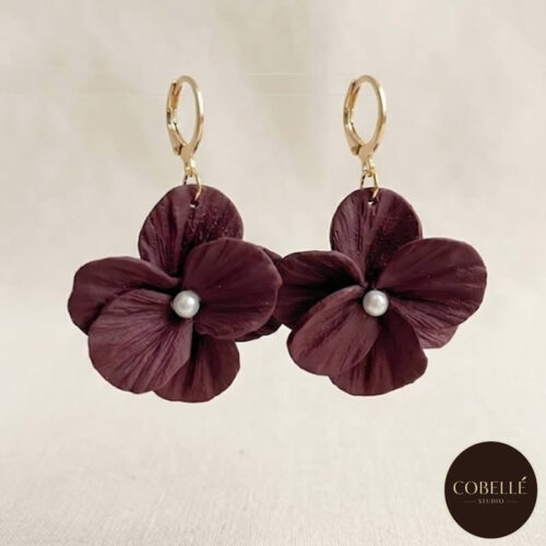 burgundy-blossom-earrings