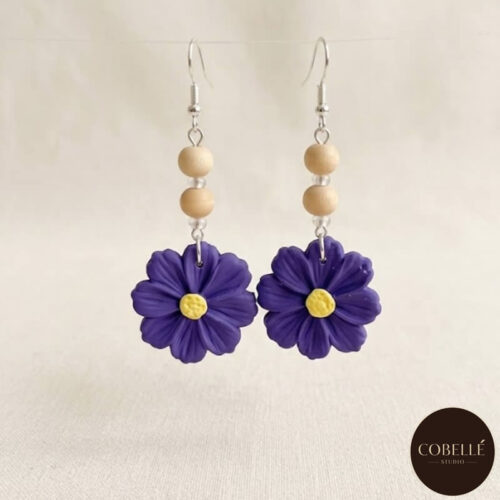 Violet Bloom Drop Earrings